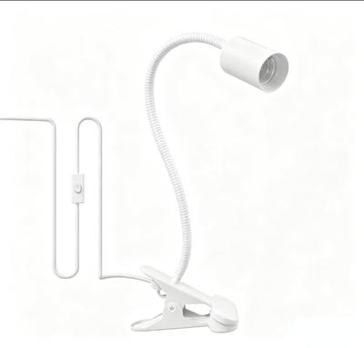 Clip-on Long Flexible Arm Bulb Socket E26 Base Support Plant Growing Lamp with Switch, Multi-directional Swivel, Plant Light Stand (Bulb Not