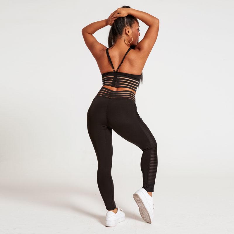 Buy Women Black Sexy Side Mesh Splicing 