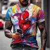 2025 Summer Colorful Men's Top T-shirt 3D Printed Spider Man Venom Pattern Casual Fashion Short Sleeve Clothing