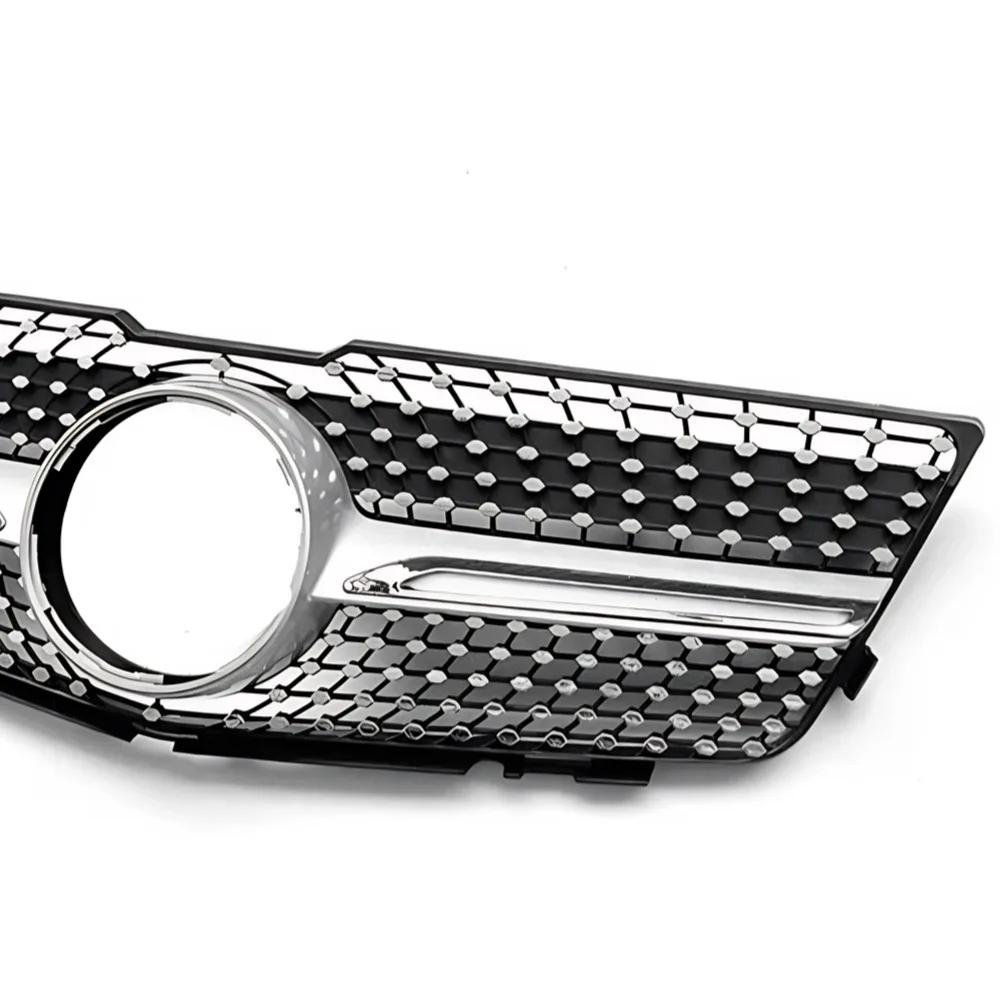 Für Mercedes GLK X204 2013-2015 Frontgrill Passend für GLK280 GLK300 GLK350 Kühlergrill mit Netz ABS Chrom-Zierleiste