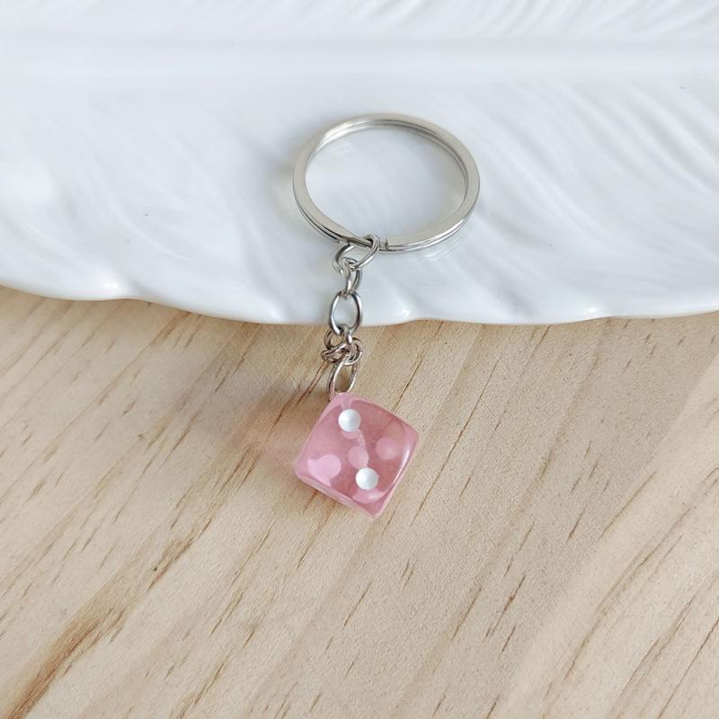 Kreativní Malý Doplněk Pro Auto Klíčenka Mini Přívěsek Závěsky na Batoh Kroužek na Klíče Originalita Akrylová Kostka Kroužek na Klíče Dárek