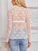 2025 European-American Slim Fit Long Sleeve Lace Bow Top