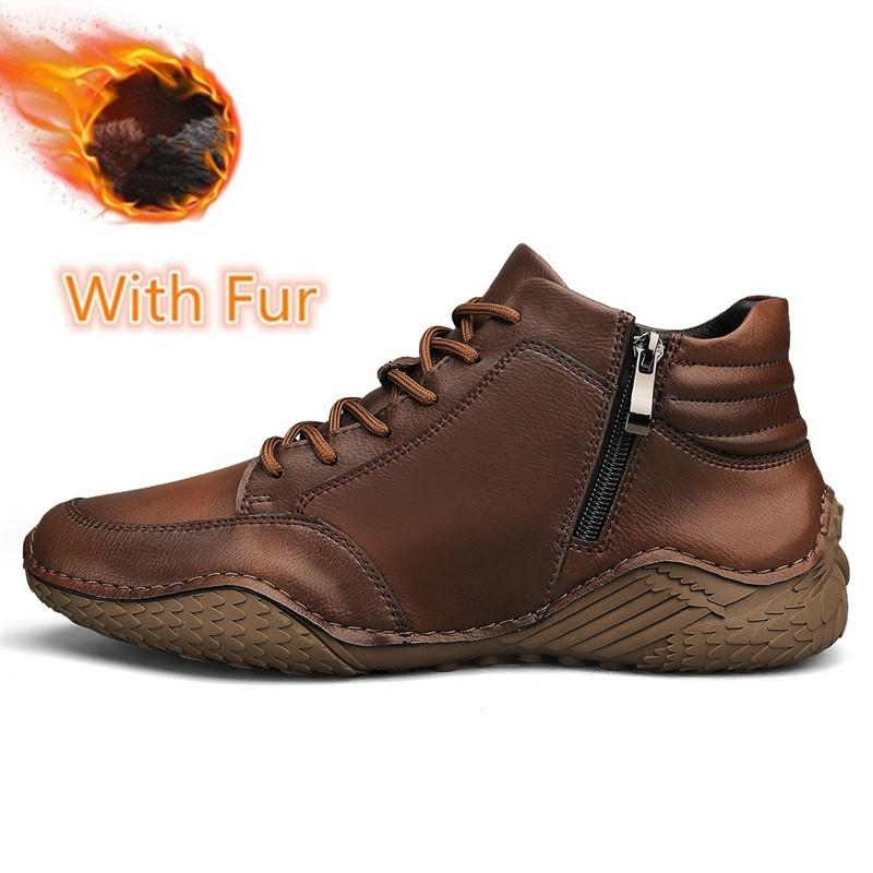 Fashion Genuine Leather Male Fashion Sneakers New High Quality Warm Winter Boots for Men 2024 All-match Men's Low Top Shoes Men's Shoes
