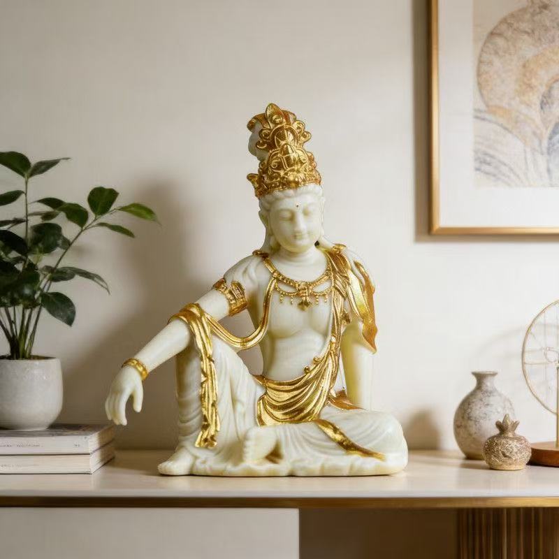 Buddhist figure Guanyin statue Resin Sculpture Home Living Room Office Wealth Luck Feng Shui Decor buddha statue