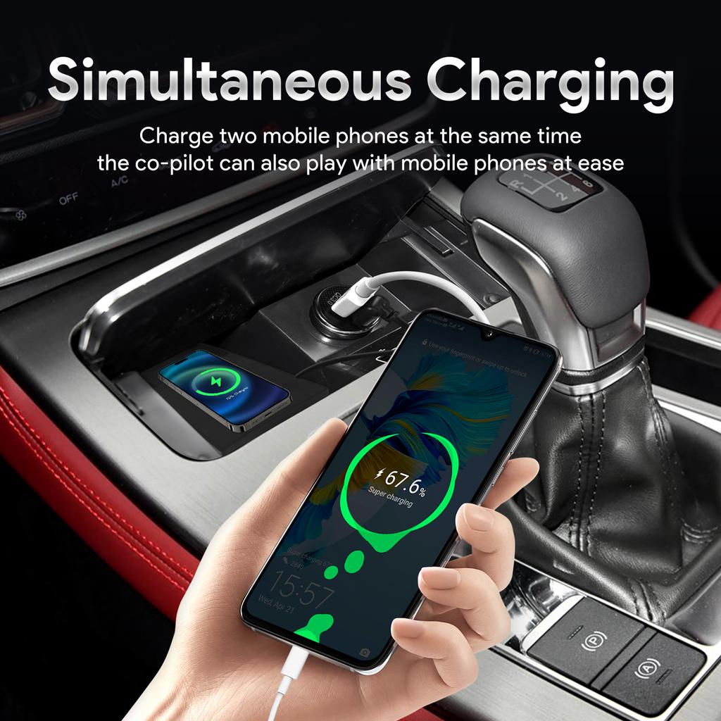 For Jetour X70 Plus 2024 2025 Car Wireless Charger Pad Fast Charging Center Console Organizer Interior Modification Accessories