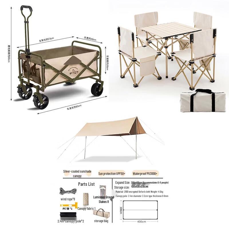 FTLY Outdoor Camping Canopy Tent & Gear Set