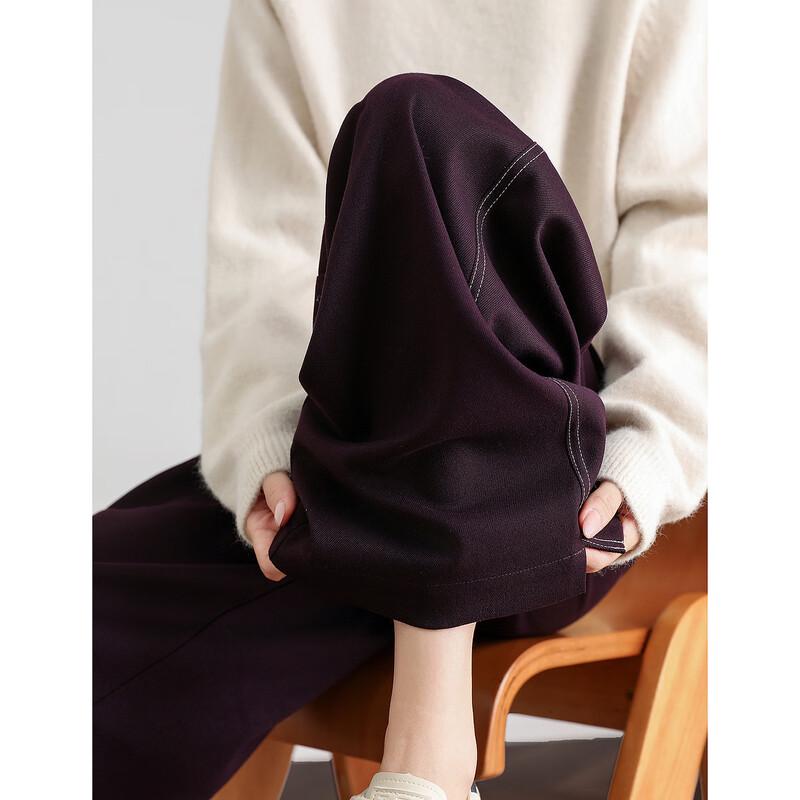 Demana Women's Elastic Waist Twill Casual Pants