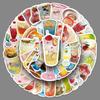 50 Creative Decorative Stickers for Food Beverage Juice and Drink Themed Notebooks and Tablets