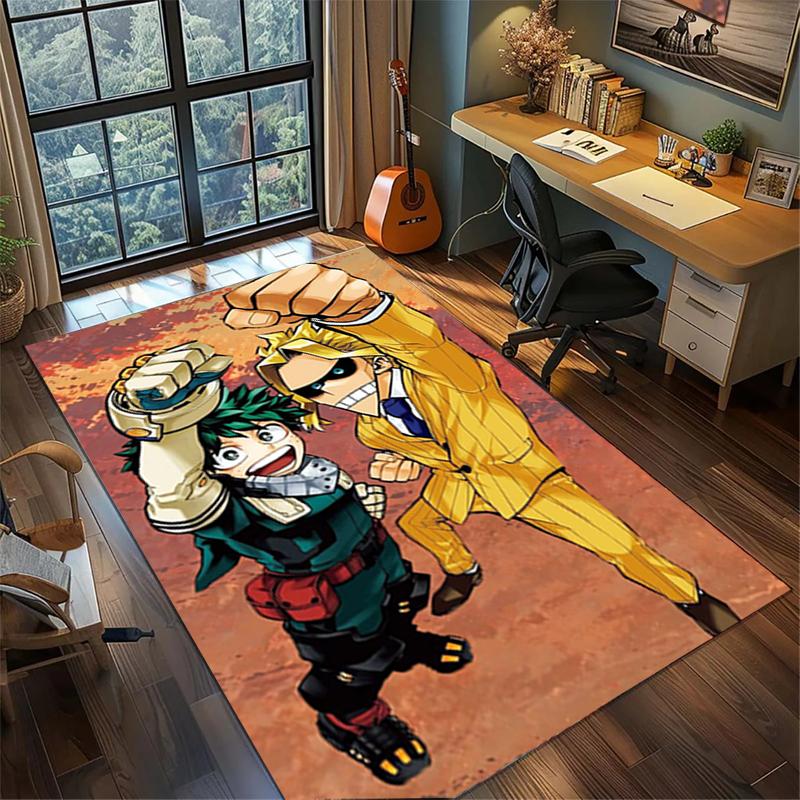 My Hero Academia Gamer Room Rug Large Area Non Slip Washable Floor Mat Bedroom Decor