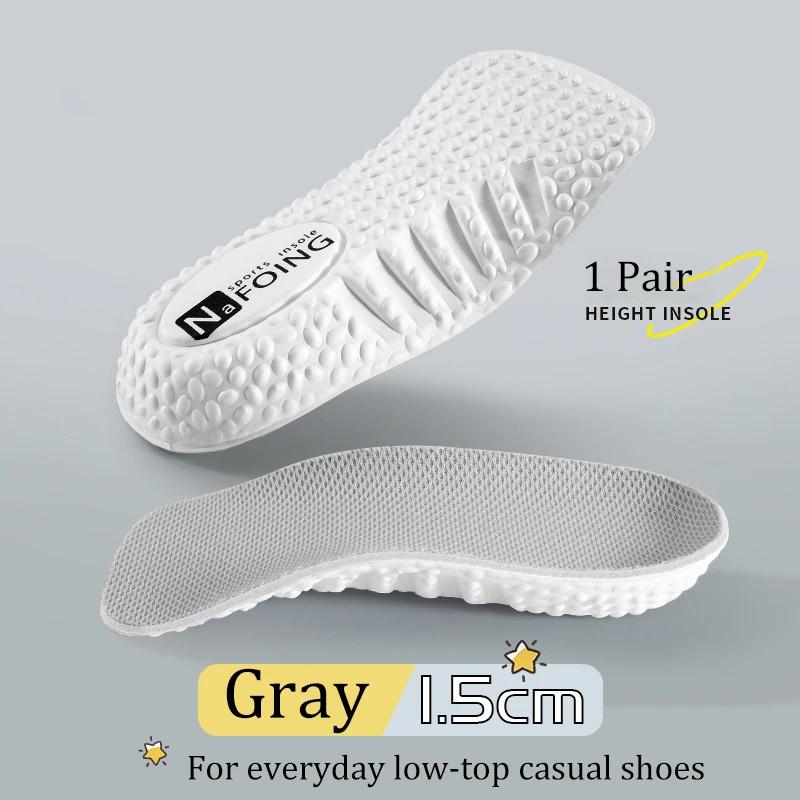 Innersulor med höjdökning av memoryskum, sneakers, hälhöjning, skoinlägg för män och kvinnor, skor, plattfot, hålfotsstöd, ortopediska innersulor