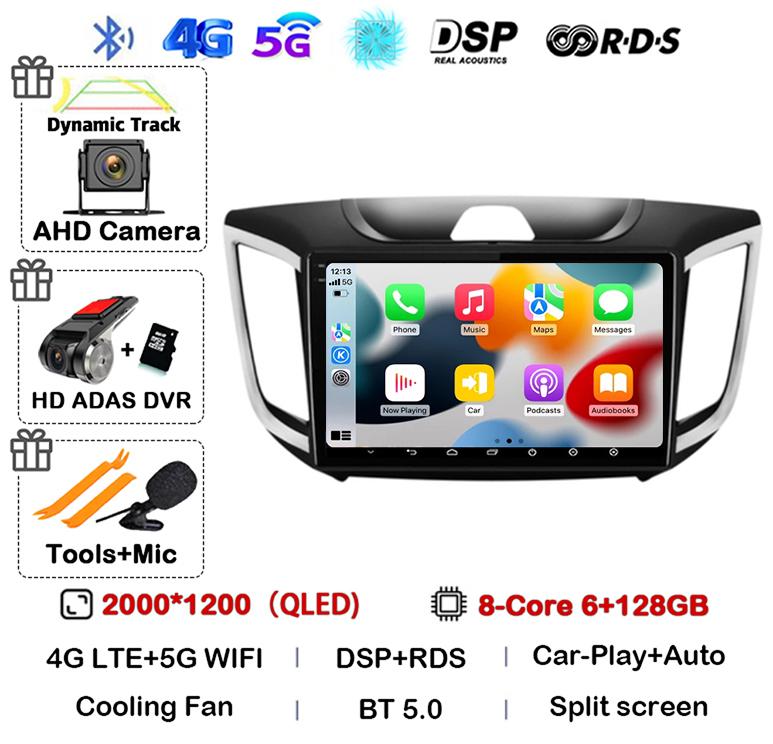 Android 14 Carplay Car Stereo Radio For Hyundai Creta Ix25 2015 2016 2017 2018 2019 2din Multimidia Video Player GPS Head Unit