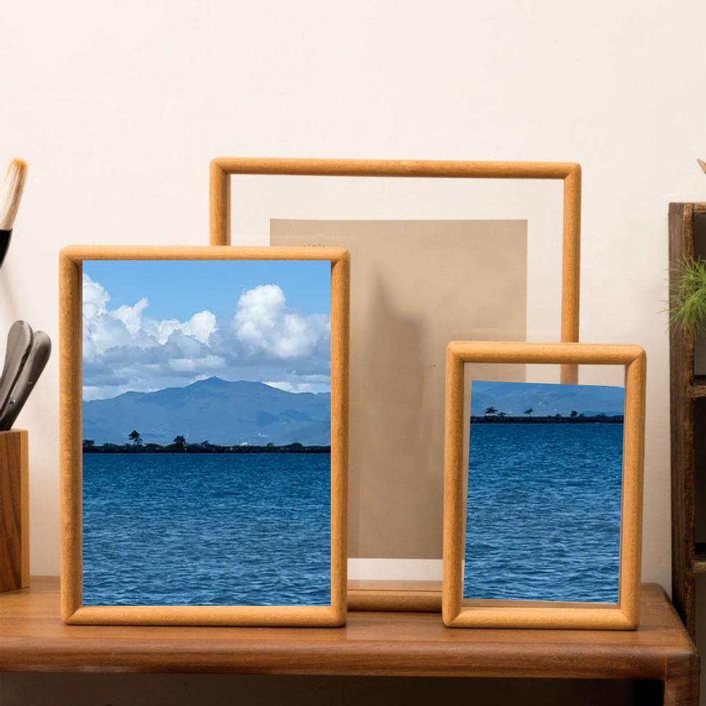 Double-Sided Solid Wood Frame with Acrylic Cover for Art and Calligraphy Presentation In Home and Office Settings