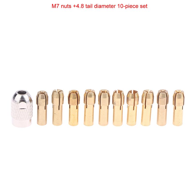 1 Set High Quality M8 M7 Nuts Drill Chucks Adapter Mini Drill Chucks For Chuck Adapter Micro Collet Brass Power Rotary Tool