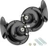 2 Packs of 12V Waterproof Dual-tone Car Alarm Speaker Set, a Black Pair
