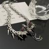 European and American Y1K heavy industry black and red thorns dragon necklace chocker hot girl subculture sweet cool goth niche accessories