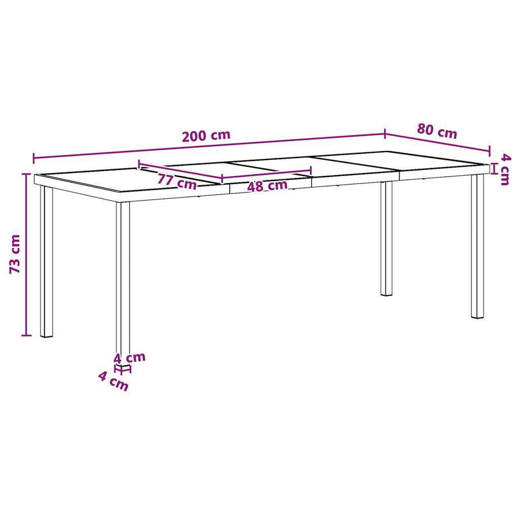 Garden Dining Set 9 pcs Black and Anthracite 200 x 80 x 73 cm