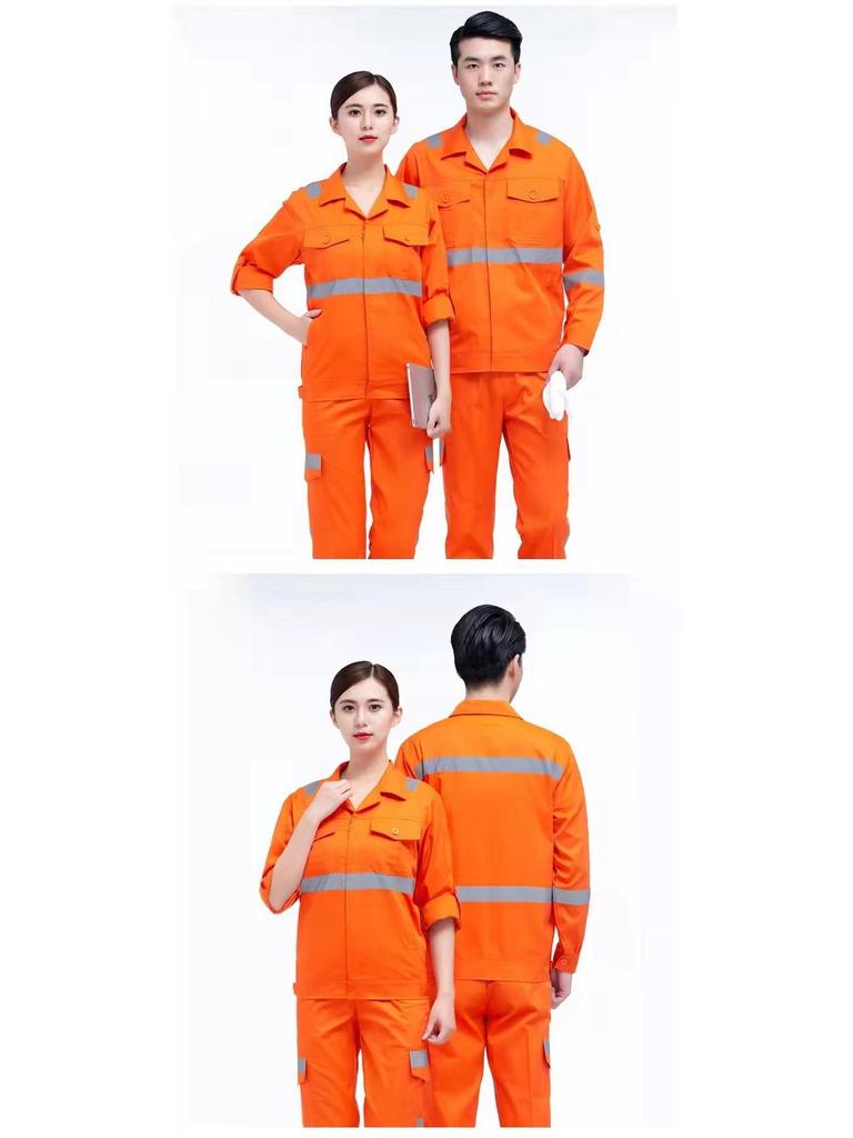 Reflective Workwear Set: Spring & Autumn, Summer Sanitation, Road Construction, Wear-resistant, Thin Long-sleeved Uniform