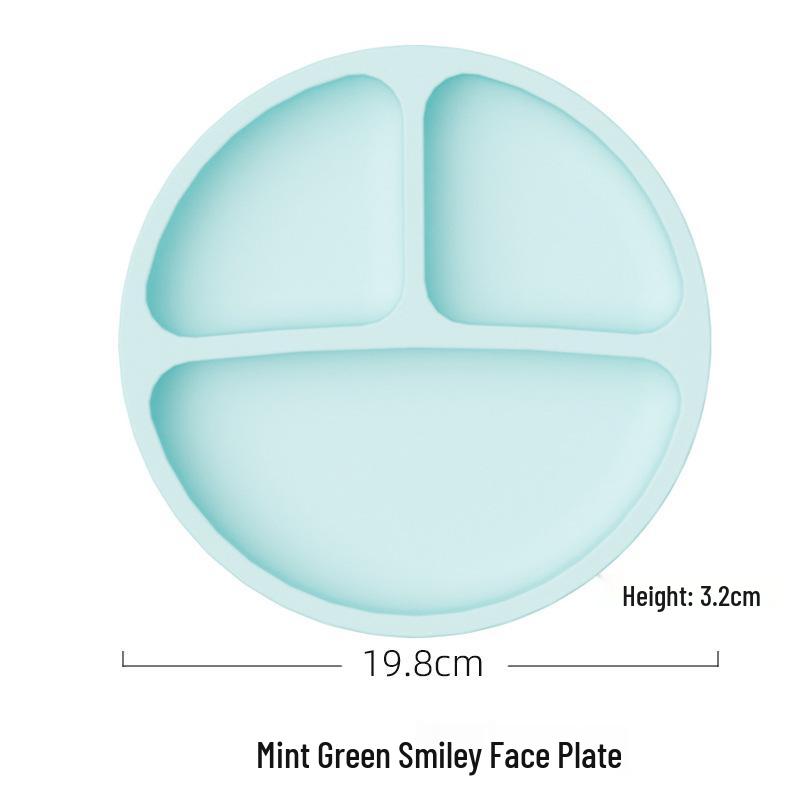 Silicone Suction Cup Placemat & Divided Plate Set for Babies & Toddlers - Includes Fork & Spoon, Food Grade & Heat Resistant.