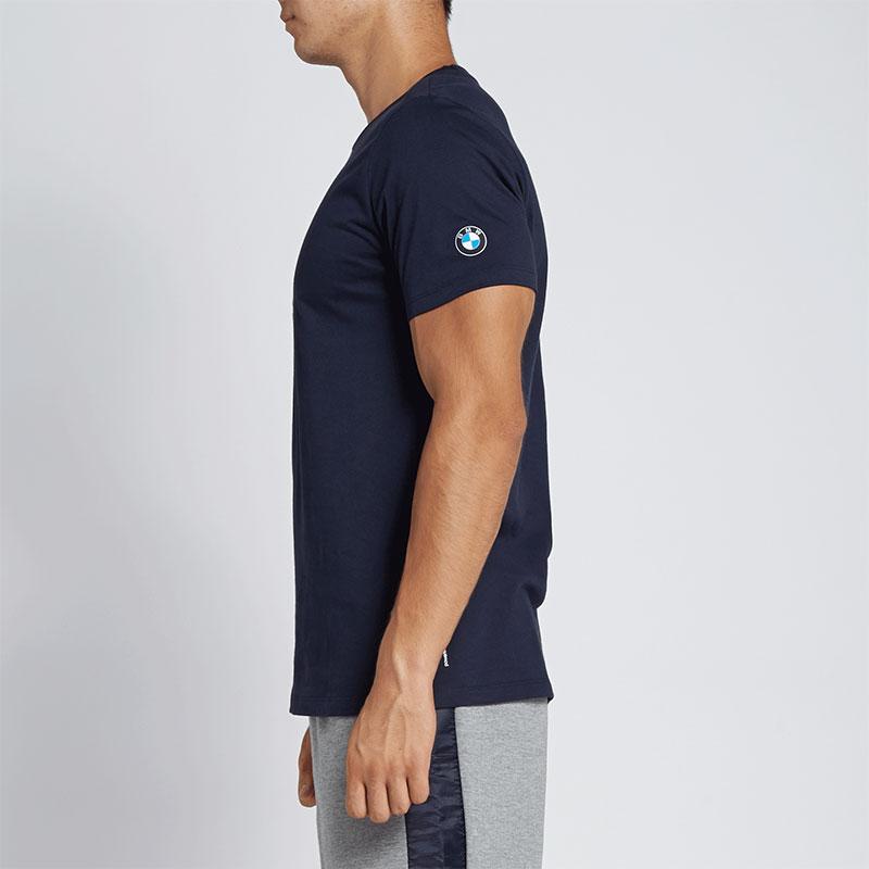 Puma X Bmw Color Block Letter Print Round Neck Racing Short Sleeve T-Shirt Men T-Shirt Blue 761989-01