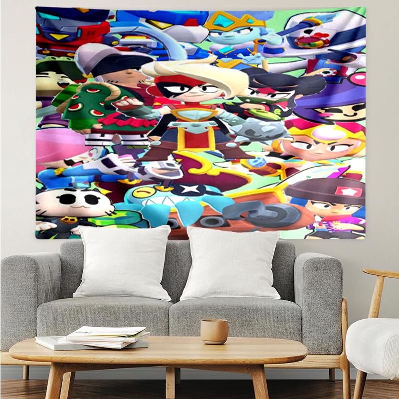 1PC Game Brawl Adventure Heroes K-pop Music Group Tapestry Accessories for Bedroom,Livingroom, Dormitory Room Wall Decor Fan Birthday Gifts