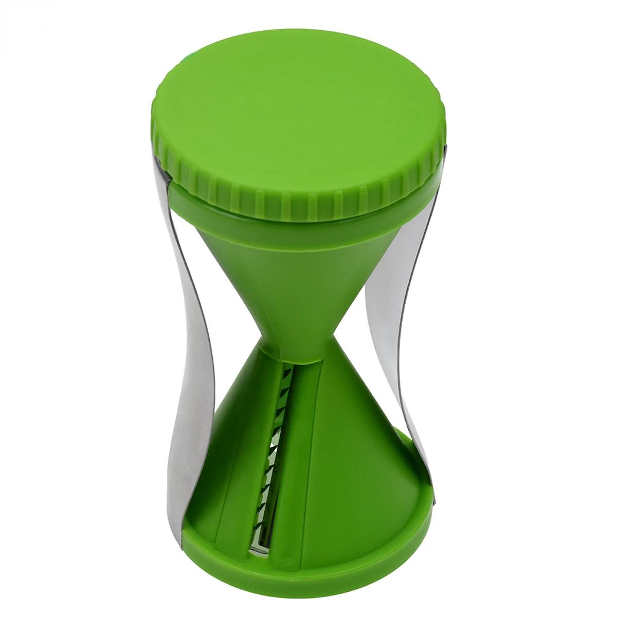 

Многофункциональная кухонная терка – спиральная воронкообразная терка, строгальный станок в форме песочных часов и овощерезка 14cm зелёный