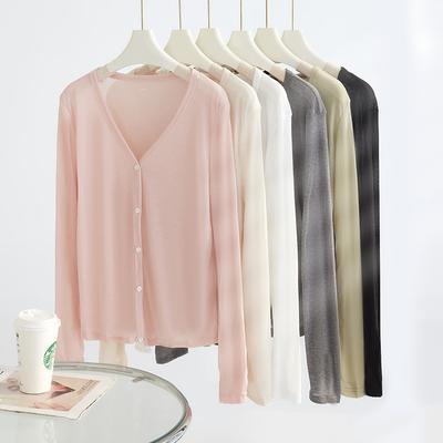 Women Thin Cardigan Long Sleeves Shirt Sun Protection Clothing Plus Size Loose Air-conditioned Cover Up Fashion Front-open Tops