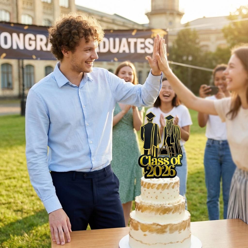 Graduation Cake Decorations, Acrylic Graduation Party Cake Add-ons