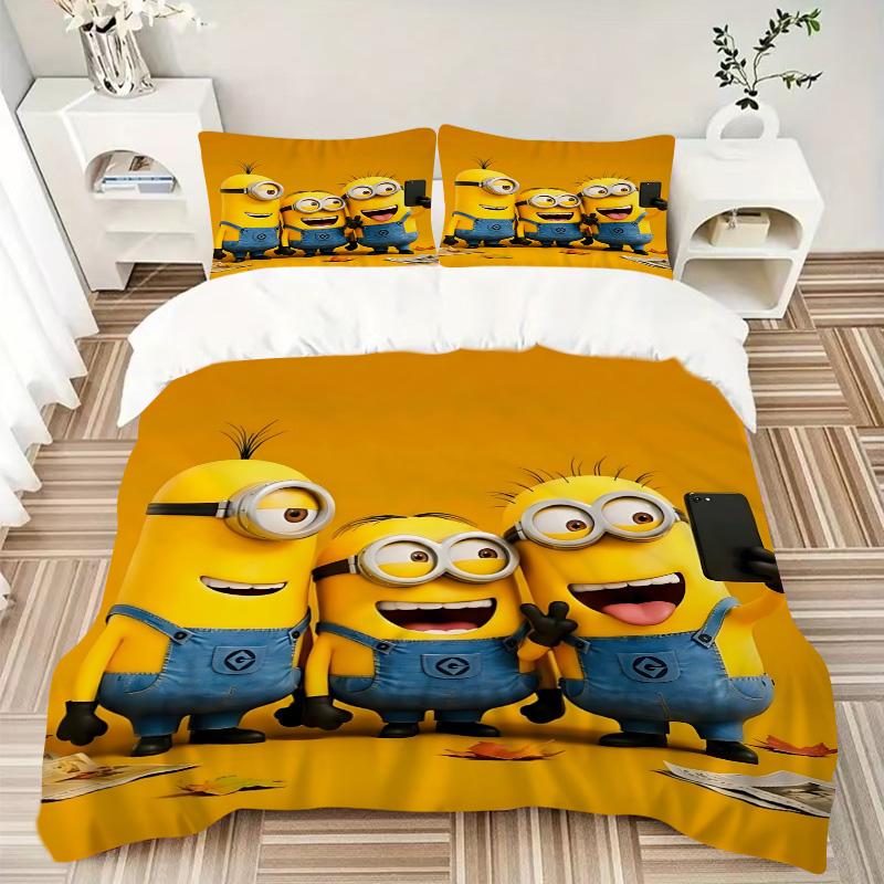 Minions Selfie Fun Moment Print 3Pcs Bedding Setduvet Cover With 2 Bedropillowcase Home Birthday Gift