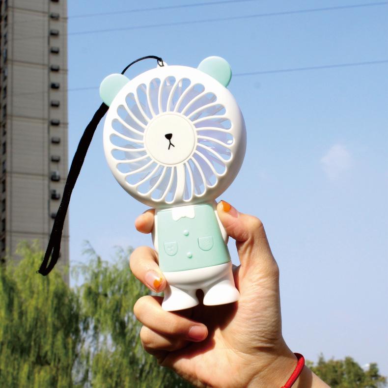 Portable USB Rechargeable Mini Handheld Fan with LED Colorful Light