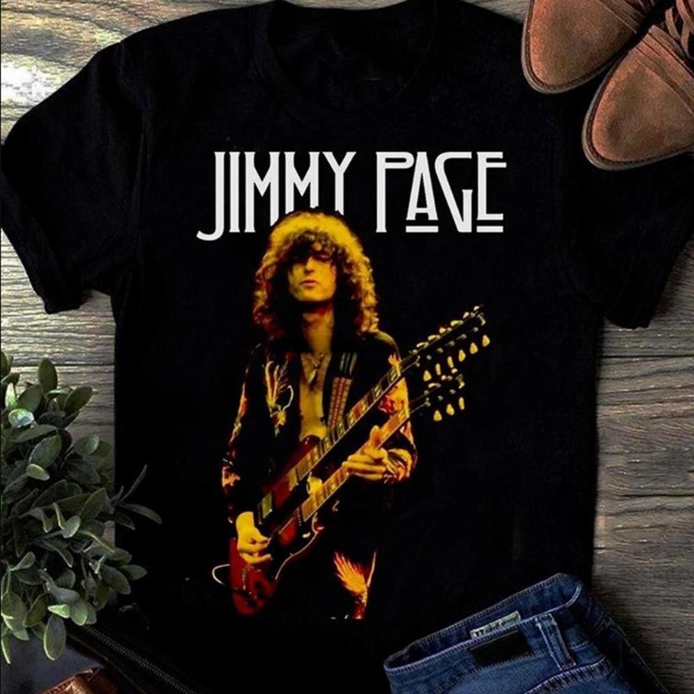 Nuova Rara Maglietta Jimmy Page Riproduzione Uomo Tutte le Taglie Maglietta Fan di Musica Unisex