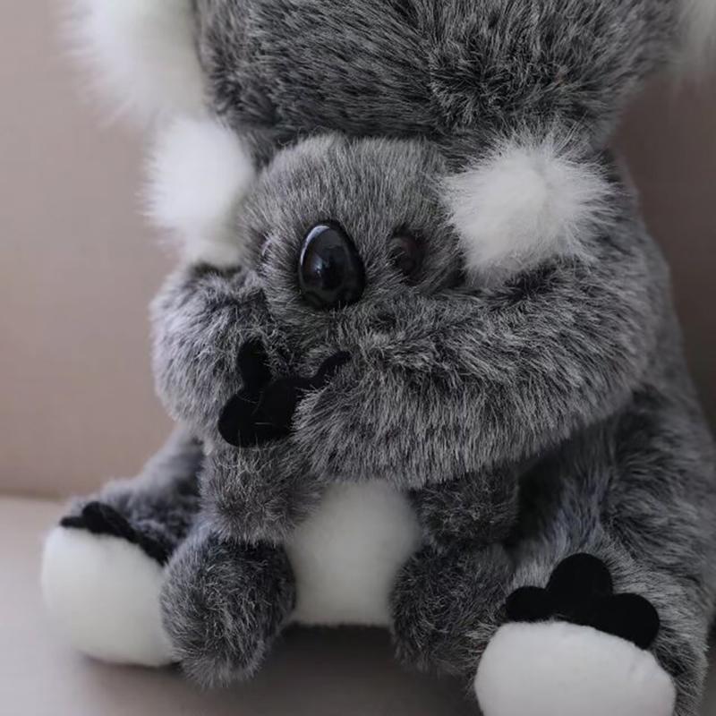 13~40Cm Sitting Koala Doll Stuffed Mother And Son Grey White Simulation Wild Zoo Animal Plushie Comforting Gift