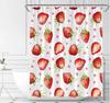 Cartoons Fruit Strawberry Printing Bathroom Curtains Waterproof with Hooks Shower Curtain Polyester Hanging Curtains Multi Size