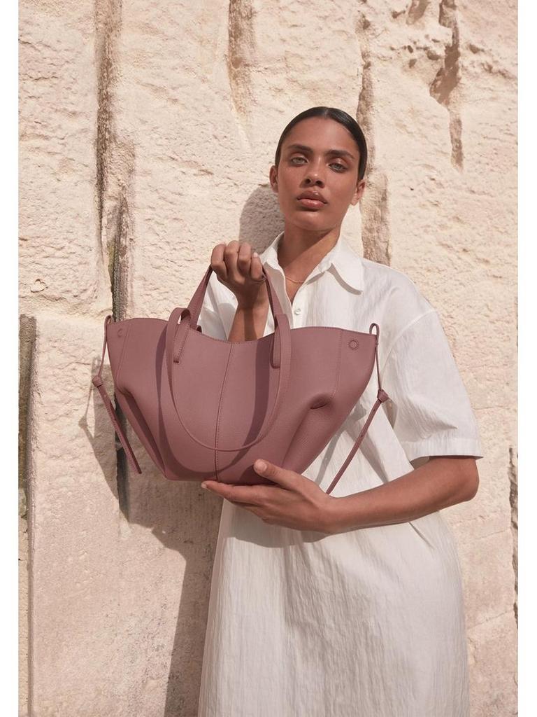 Genuine Polene Women's Large Cowhide Tote with Pleated Design – Shoulder and Underarm Fashion Bag.