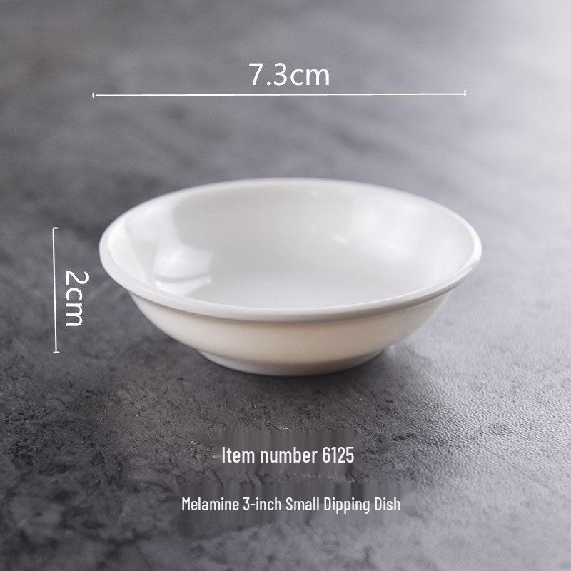 10-Piece White Round Melamine Dipping Dishes for Seasoning, Sauces, and Snacks