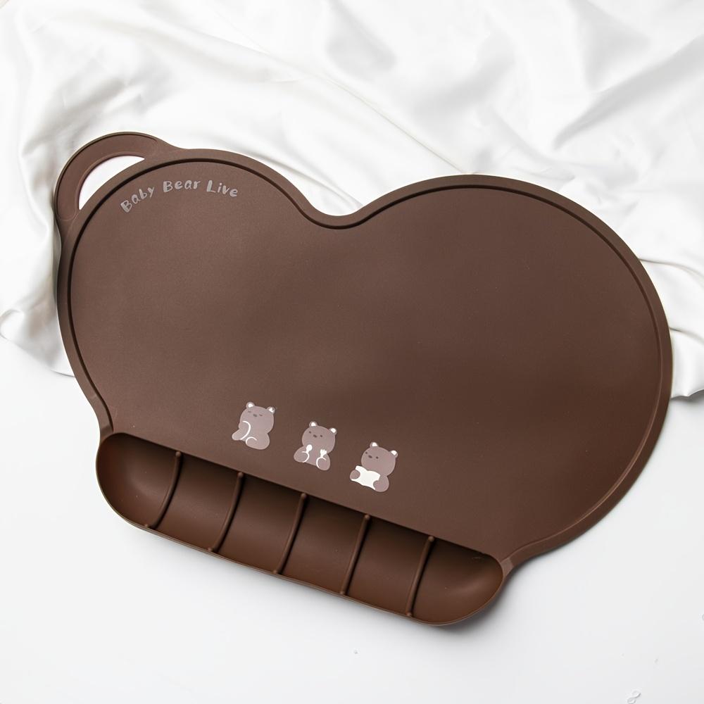 

Силиконовый коврик в форме облака Прямоугольный коврик для стола с основанием на присосках, Только ручная стирка, Пастельные цвета для обеденной зоны, кухни, декора офисного стола Coffee Bear