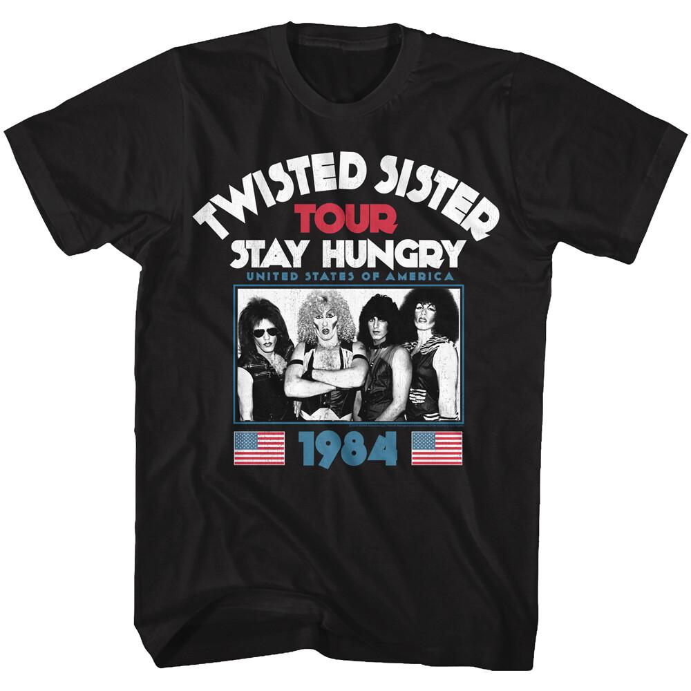 Twisted Sister Stay Hungry Tour 1984 Men T Shirt 70 Metal Band Music Merch XXL