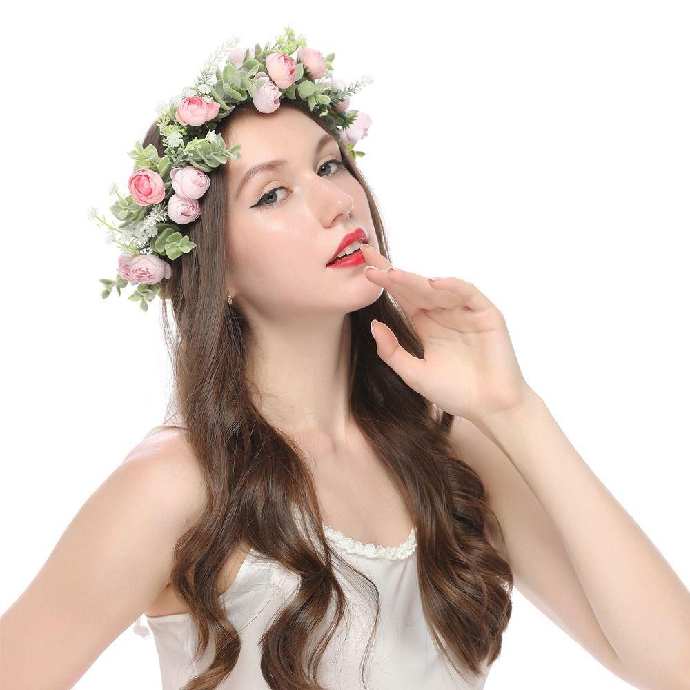 Forest Flower Crown Festival Wedding Floral Headpiece Trendy Flower Headbands  for Women Girls