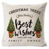 Pillow Cushion Cover Linen Santa Claus Pillow Cover Linen Material