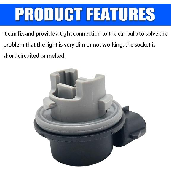 BESULEN Turn Signal Light Bulb Socket, Light Socket Wire Harness Holder, F1TZ-13411-F Compatible with F150, LED Bulb Tail Brake Light Lamp Holder,