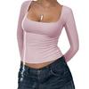 Long-sleeved Women's Base Shirt T-shirt Women's 2025 Autumn and Winter