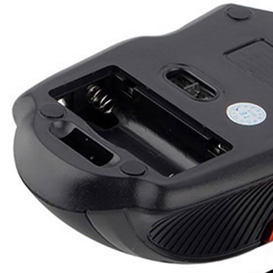 Ratón Óptico Inalámbrico 2.4G de 6 Teclas 1600DPI con Apagado Automático para Gaming en PC Portátil