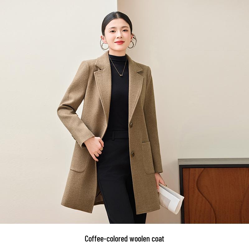 

Женское черное шерстяное пальто - Элитное, Плотное, Средней длины, Стильное на Осень/Зиму 2025 S