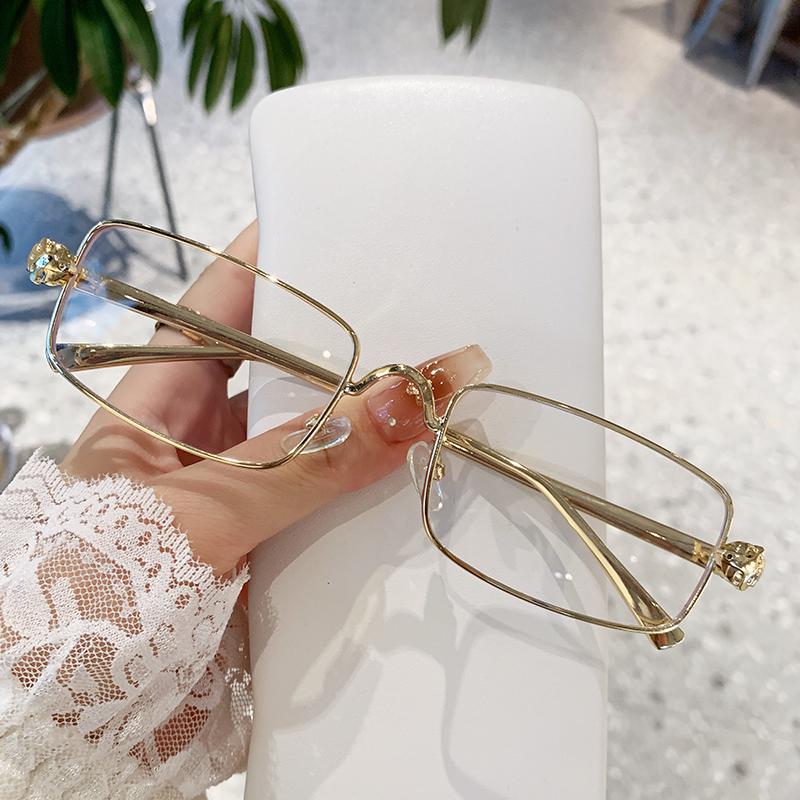 New Metal Square Retro Sunglasses With Small Lenses Trendy Sunglasses With Small Frames And Concave Shapes 98107