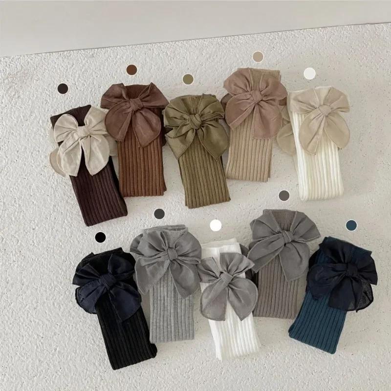 1 pár Sladké princeznovské mašle Ponožky do půli lýtka pro děti Dívky Vynikající Roztomilé Korejské módní ponožky Jarní Podzimní Měkké Česané bavlněné ponožky