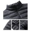 Men Cotton Coat Stand-Up Collar Long Sleeve Solid Color Quilted Jacket