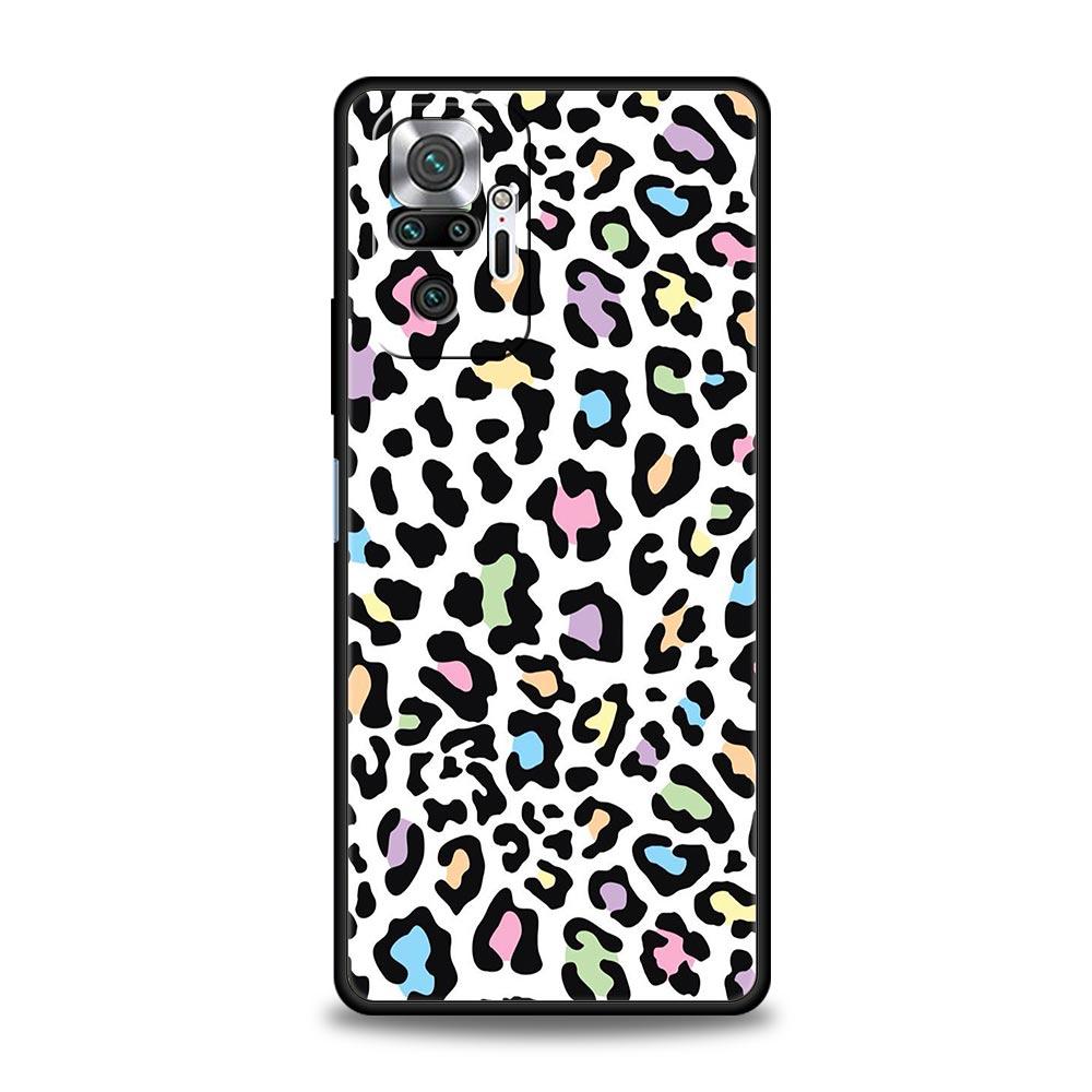 Phone Case For Xiaomi Redmi Note 13 12 5G 9S 9 8 10 11 Pro 9T 13C 12C 10C 9C 9A 7 Pro Soft Silicone Cover Leopard Cheetah Print