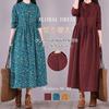 Long Floral Maxi Long Loose Plus Perfect for Winter [MlleeSSeeldyTRC] Women's Dress, Print, Dress, Sleeve, Collared, A-Line, Fit, Sizes, Flattering,