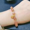Hot New Bead Bracelet for Women Sunstone Crystal Beads Handmade Woven Beaded Pendant String Bracelet