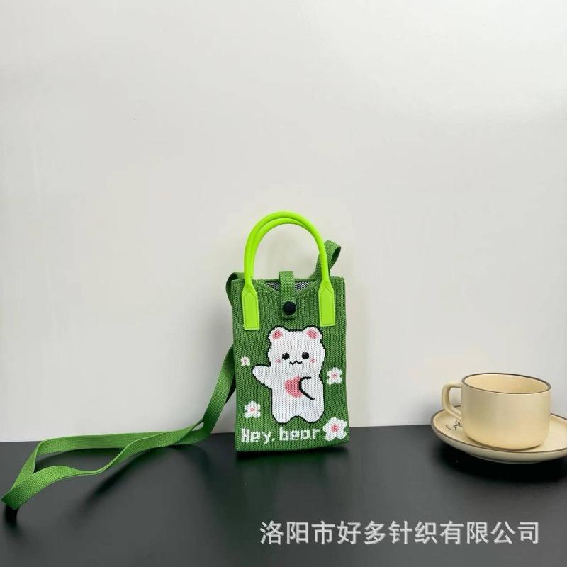 Premium Sense Ns Mobile Phone Bag New Cartoon Knitted Bag Dopamine Niche Versatile Messenger Shoulder Bag Handbag