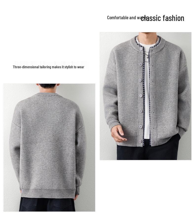 Men's Retro Autumn/Winter Button Cardigan – Trendy High-End Knitwear